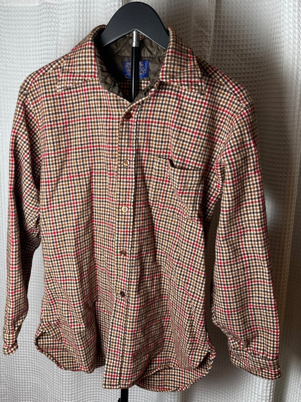 Vintage 1970's Pendleton Wool Button up flannel shirt size L made in USA